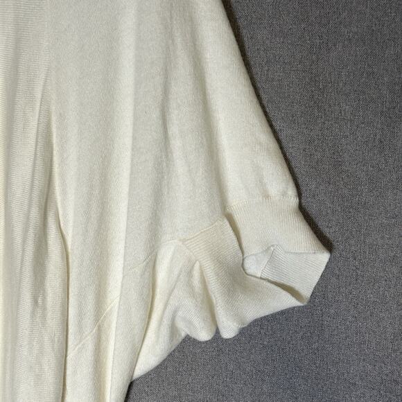 Open Relaxed Cardigan Layer Long Angora Sweater Michael Kors Cream Womens L / XL - Picture 3 of 5